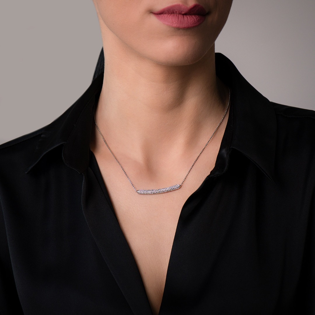 lanț din aur alb de 18K și pandantiv cu Diamante naturale  2