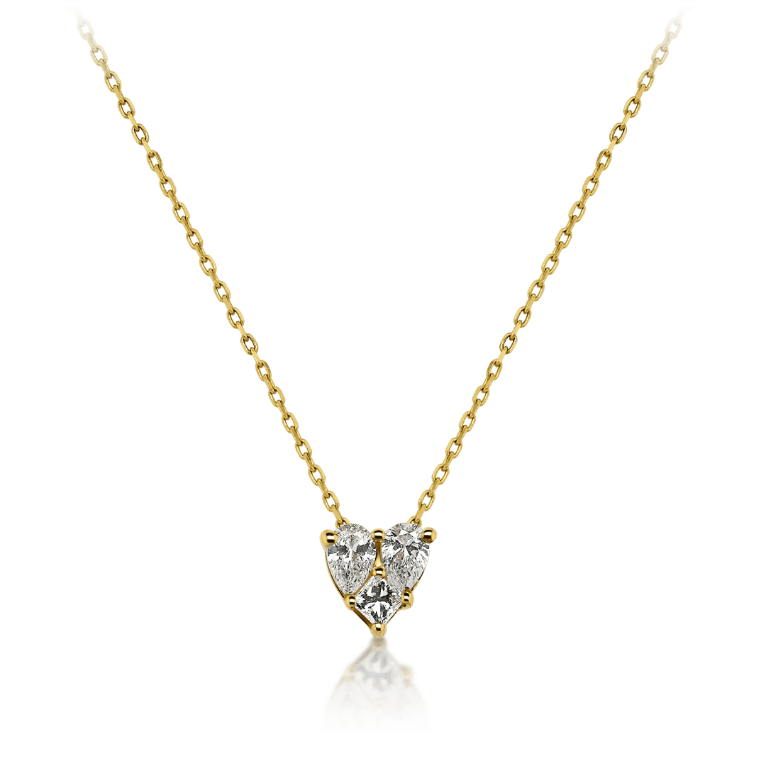 colier din aur galben de 18K cu Diamante naturale  