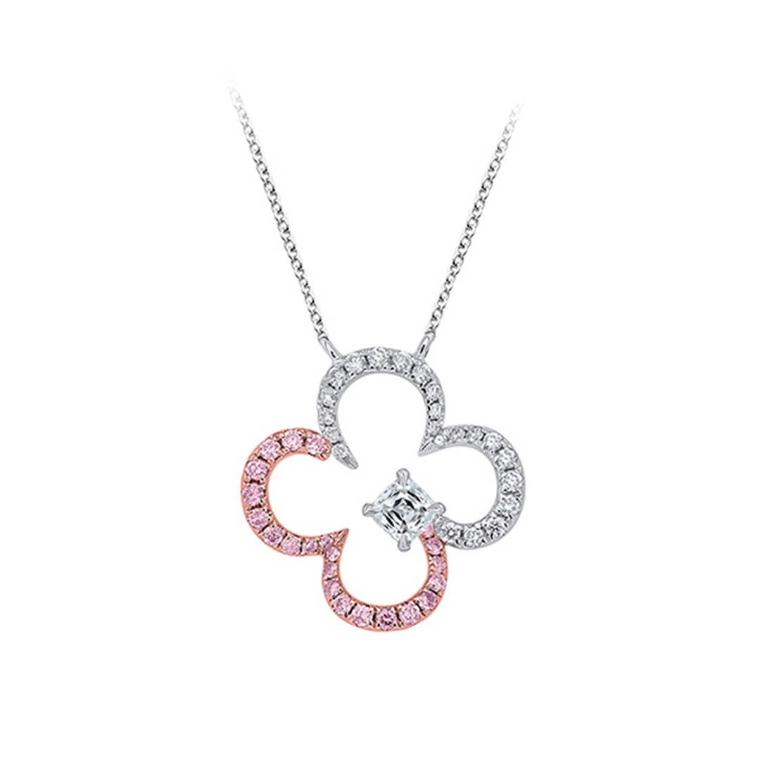 colier din aur alb de 18K cu Diamant natural certificat IGI  1