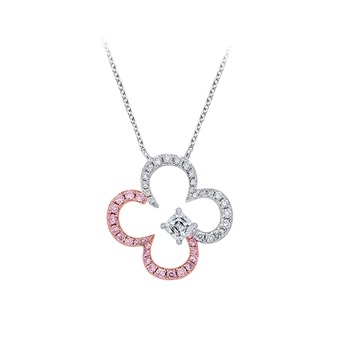 colier din aur alb de 18K cu Diamant natural certificat IGI  1