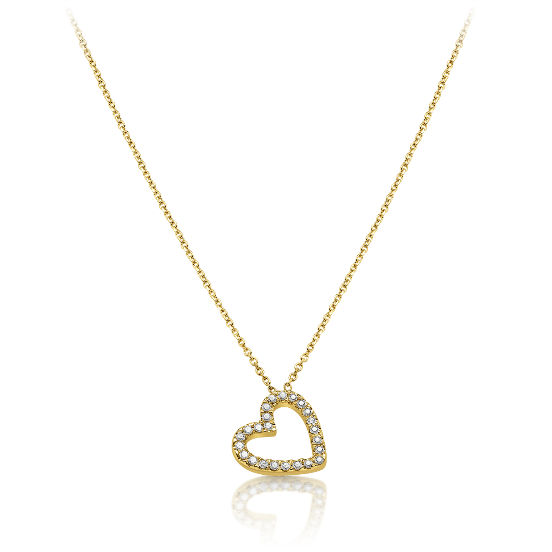 lanț din aur galben de 18K și pandantiv cu Diamante naturale  