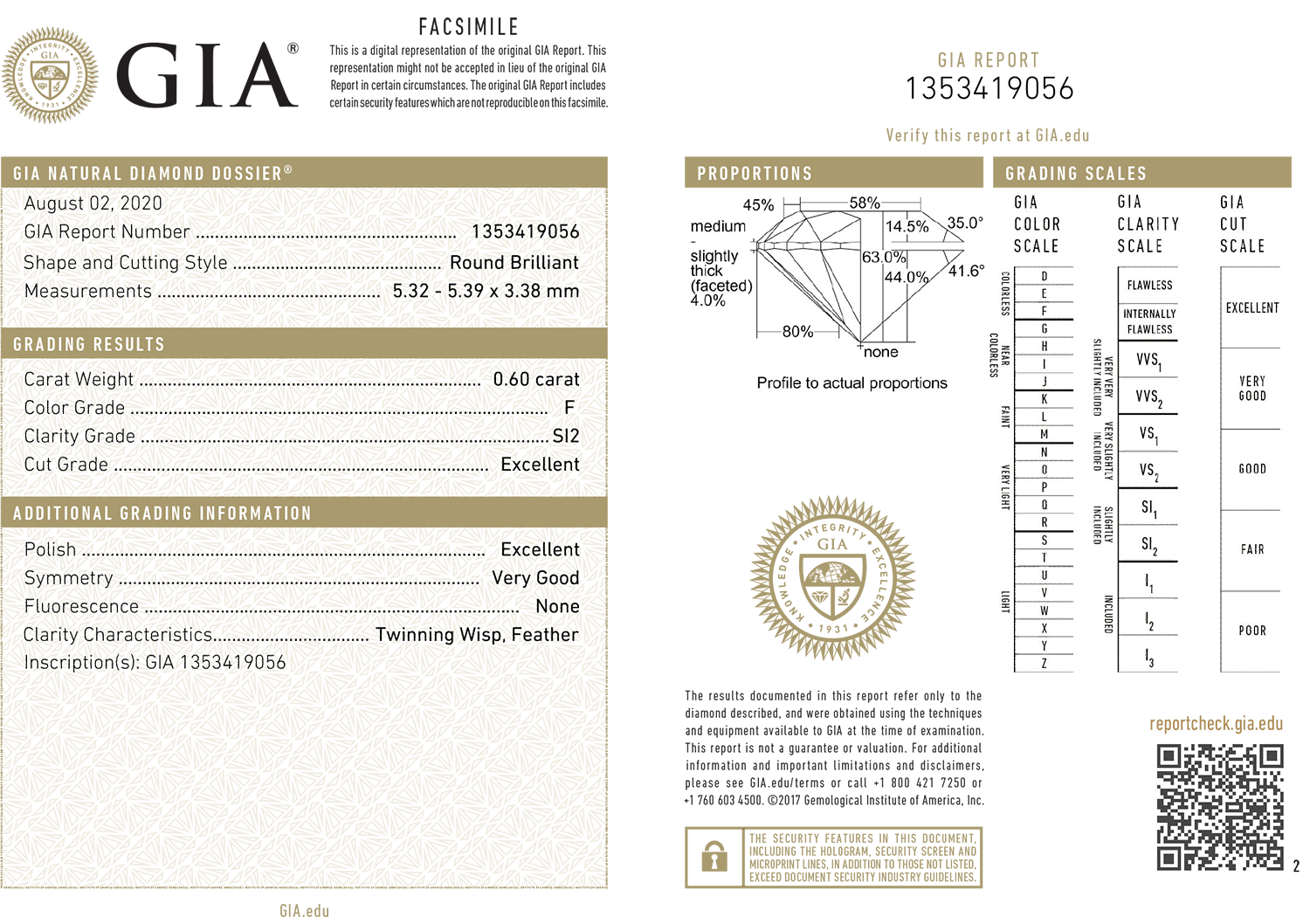 inel din aur alb de 18K cu Diamant natural certificat GIA  3
