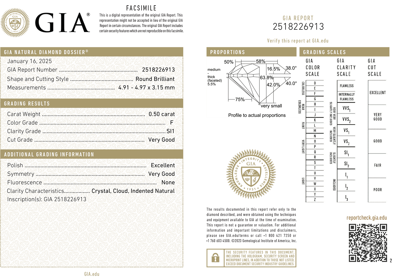 inel de logodnă din aur alb de 18K cu Diamant natural certificat GIA  3