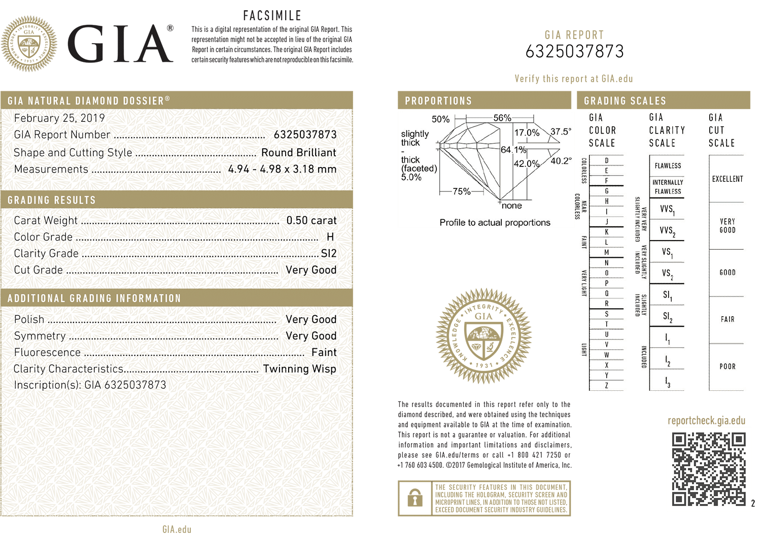 inel de logodnă din aur alb de 18K cu Diamant natural certificat GIA  4