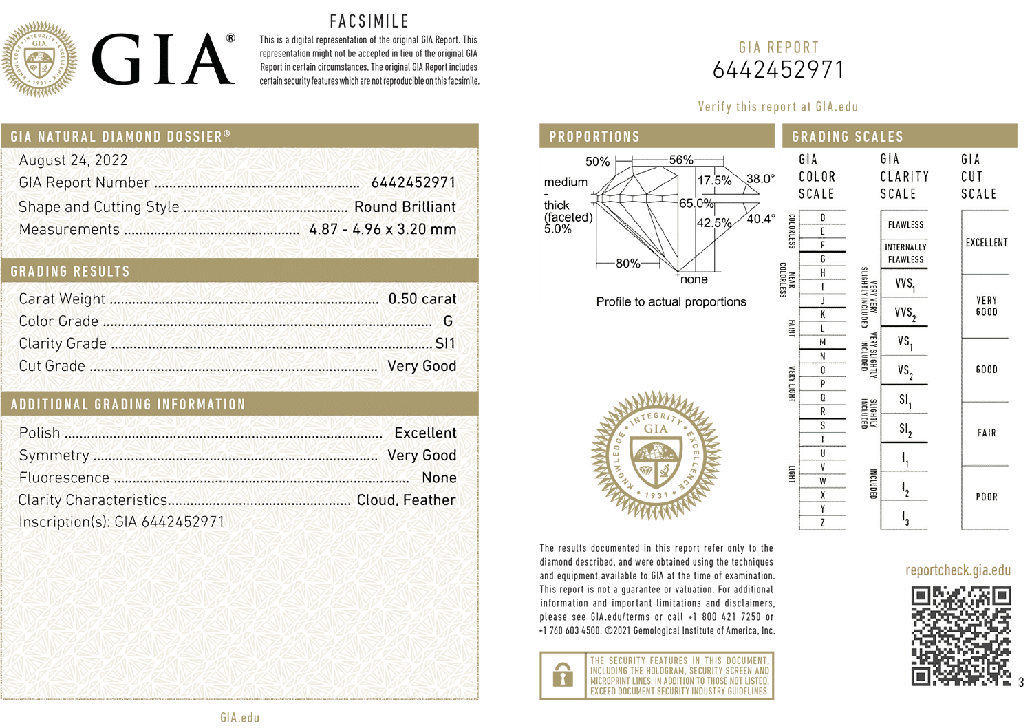 inel de logodnă din aur alb de 18K cu Diamant natural certificat GIA  4