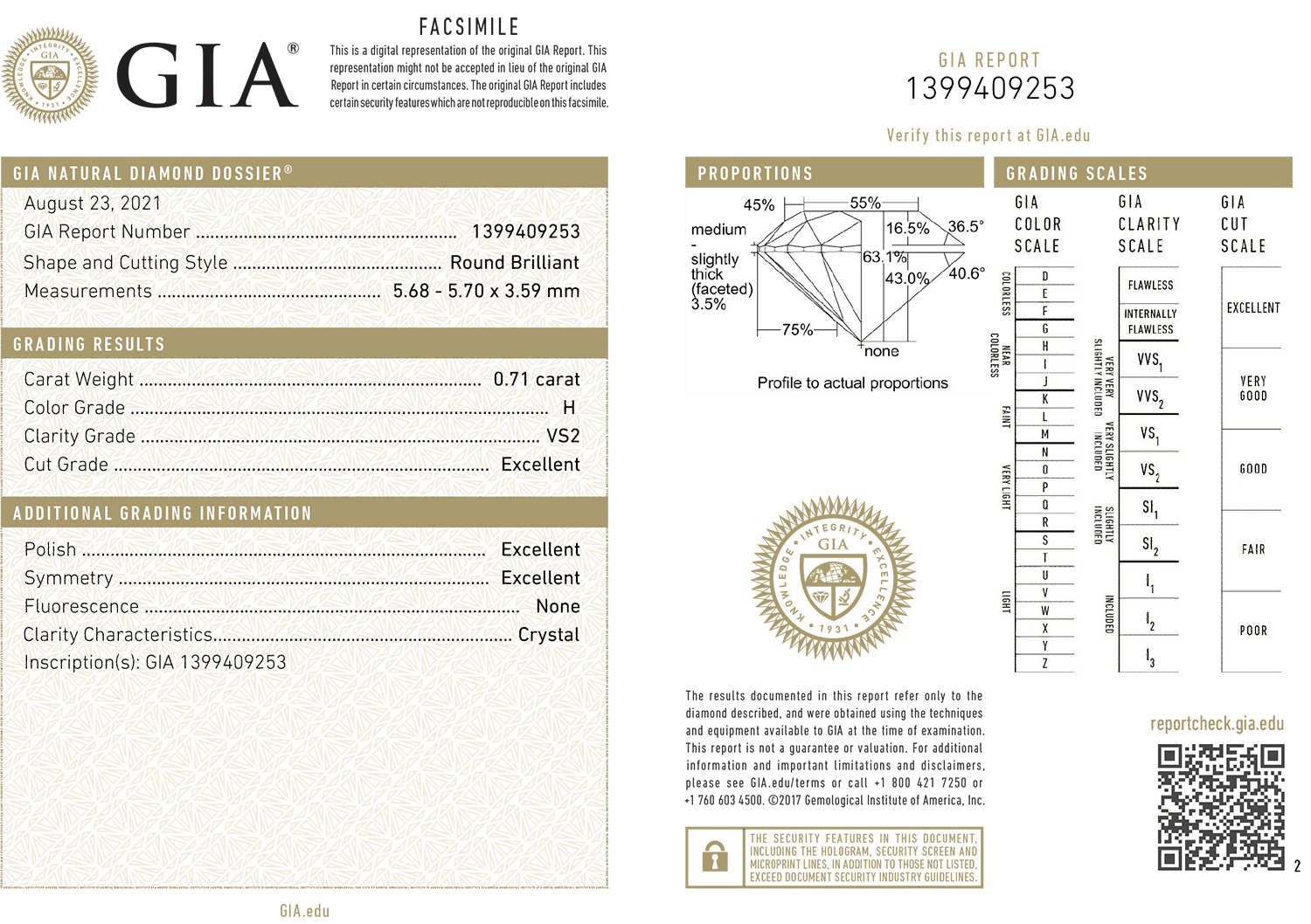 inel de logodnă din aur alb de 18K cu Diamant natural certificat GIA  4