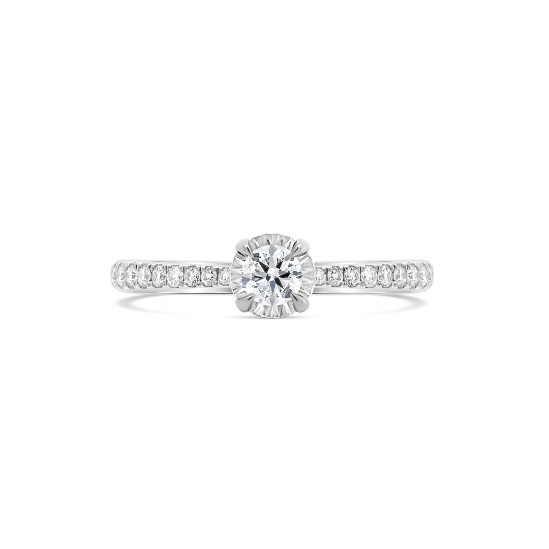 inel de logodnă din aur alb de 18K cu Diamante naturale  3