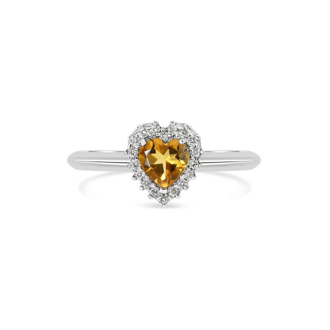 inel din aur alb de 18K, cu Diamante și Citrin  3