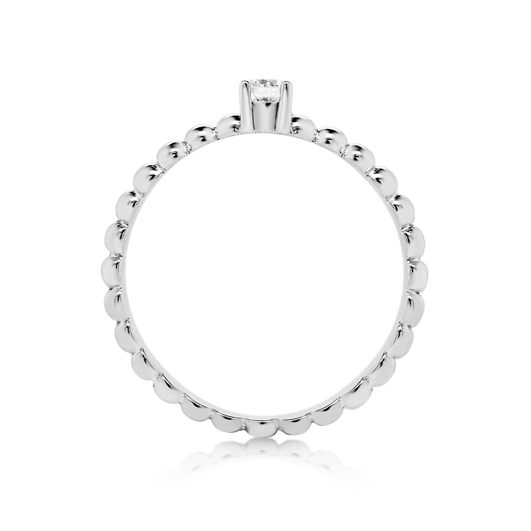 inel de logodnă din aur alb de 18K cu Diamant natural  2