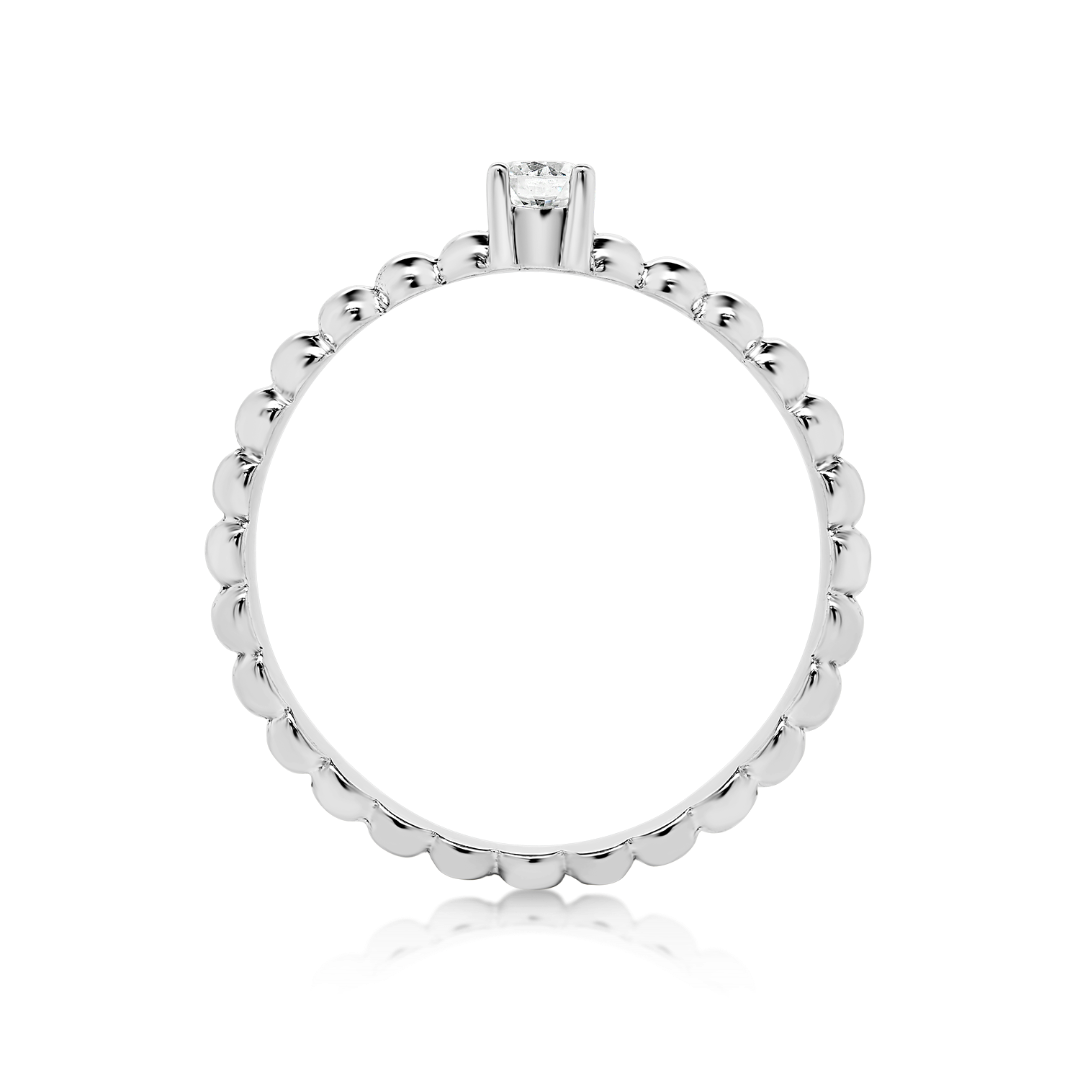 inel de logodnă din aur alb de 18K cu Diamant natural  2