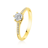 Inel din aur galben de 18K cu Diamant GIA