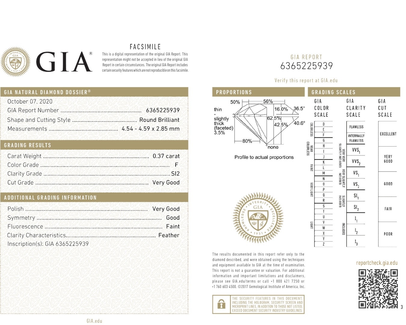 inel din aur galben de 18K cu Diamant natural certificat GIA  2