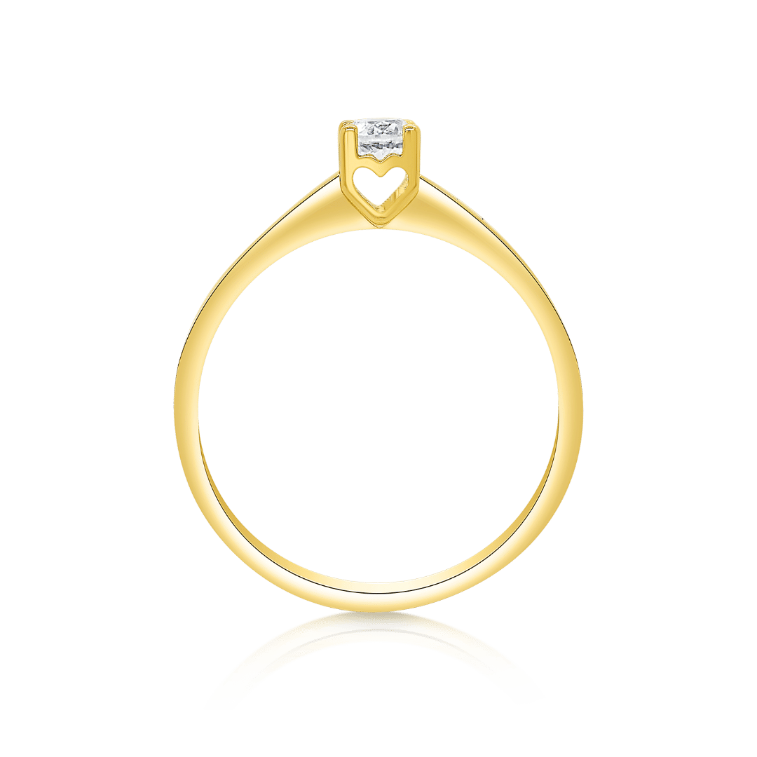 inel de logodnă din aur galben de 18K cu Diamant natural  3