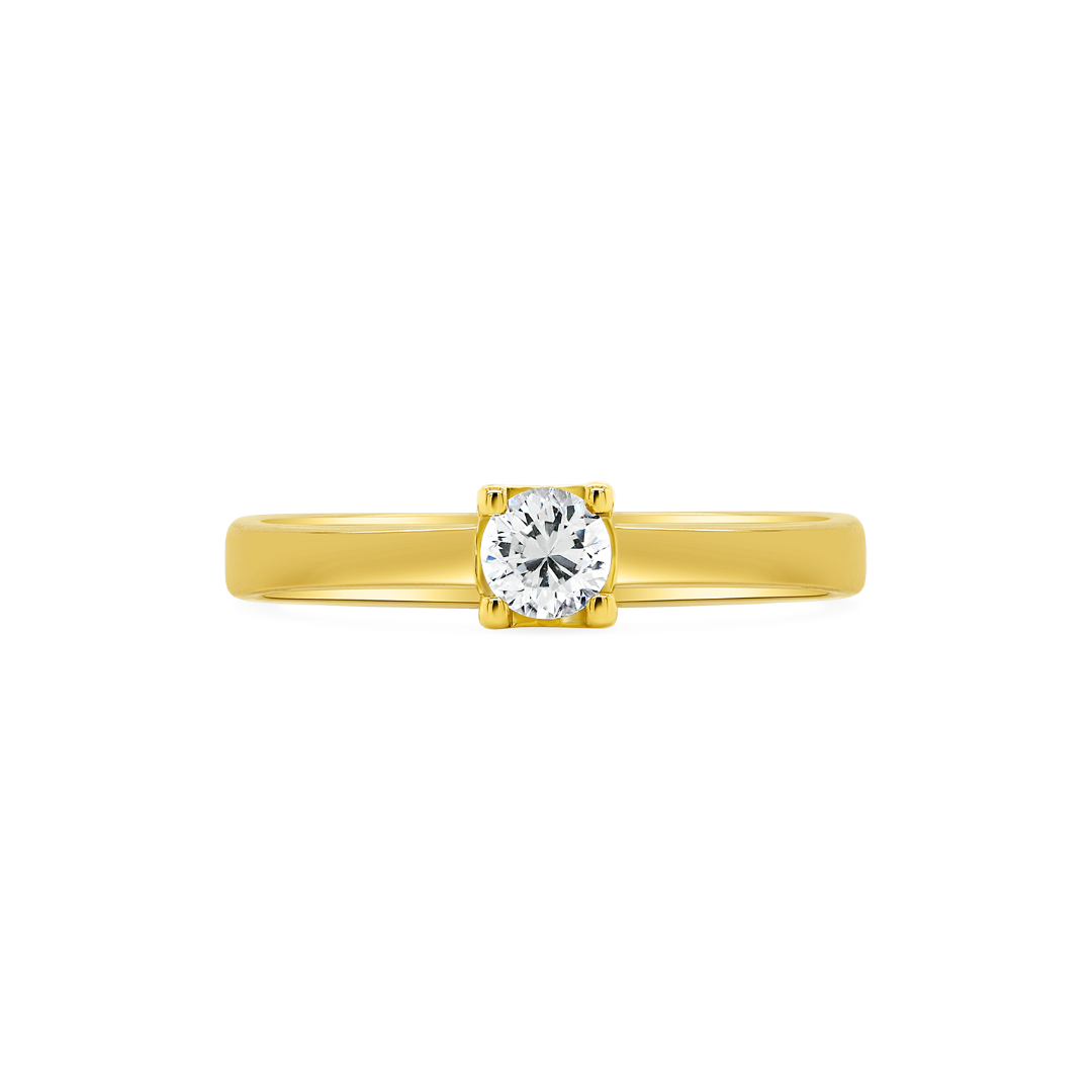 inel de logodnă din aur galben de 18K cu Diamant natural  4