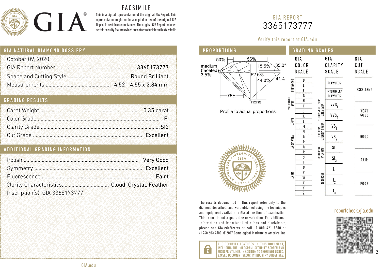 inel din aur alb de 18K cu Diamant GIA de 0.35ct.  4