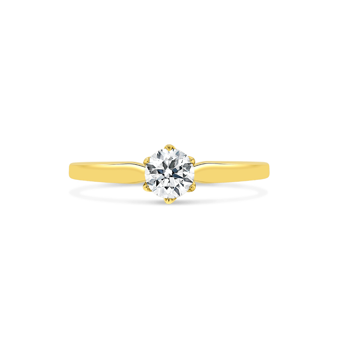 inel din aur galben de 18K cu Diamant natural  3