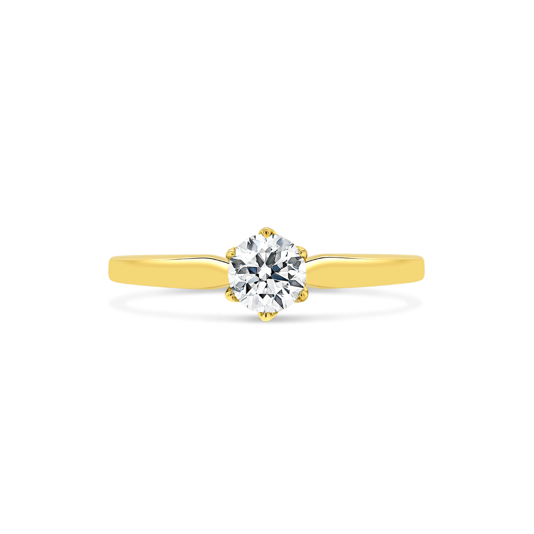 inel din aur galben de 18K cu Diamant natural  3