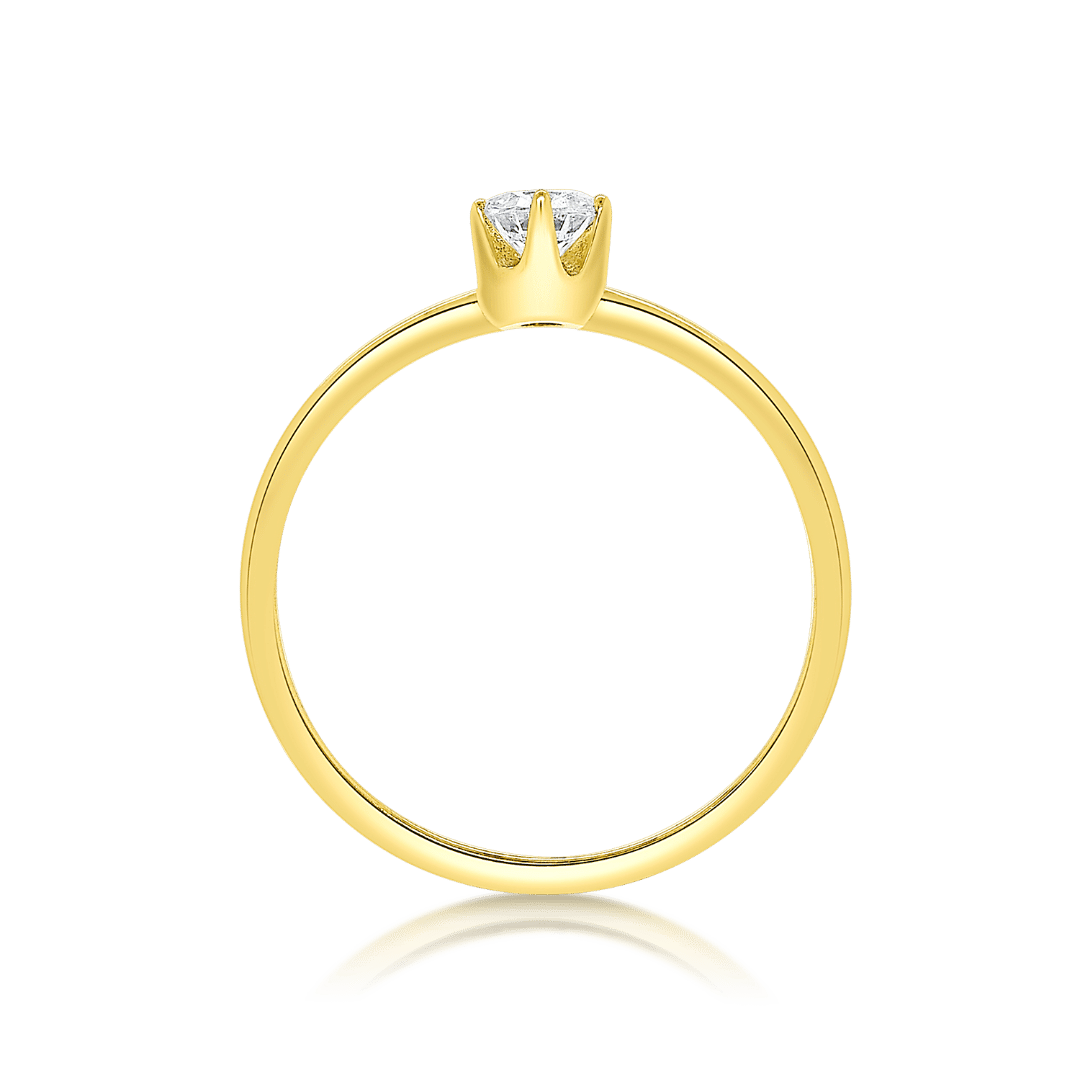 inel din aur galben de 18K cu Diamant natural  4