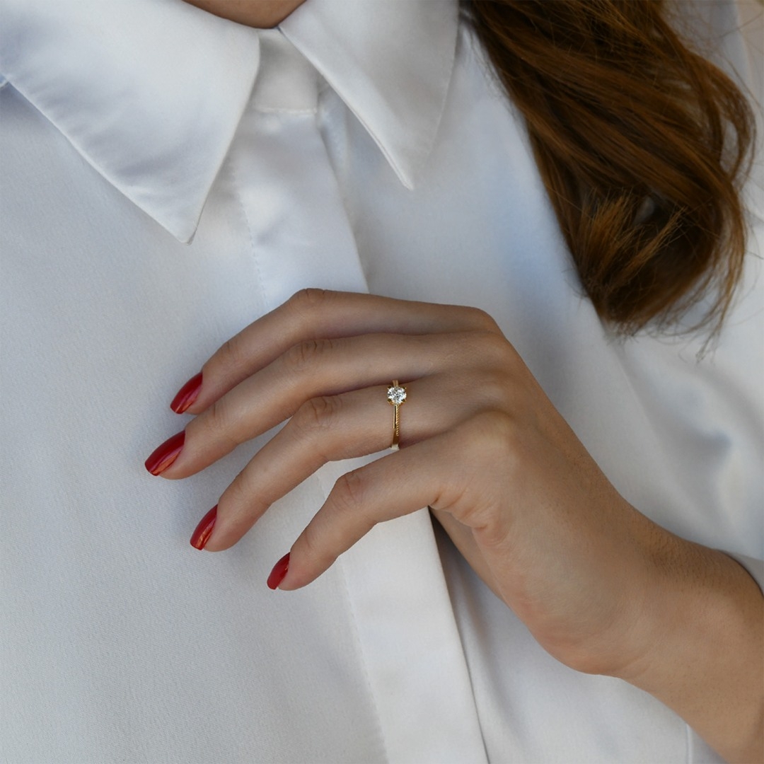 inel de logodnă din aur galben de 14K  2