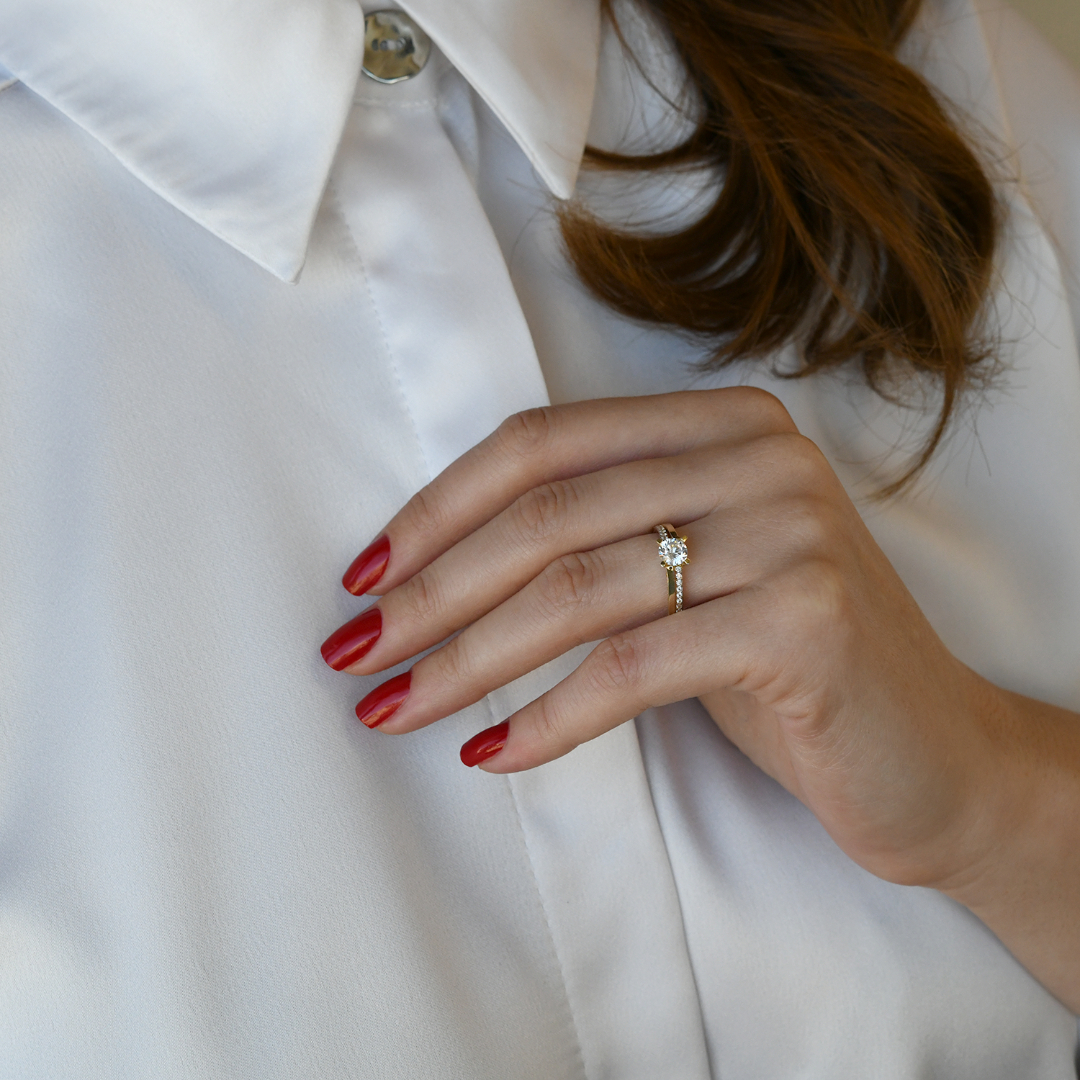 inel de logodnă din aur galben de 14K  2