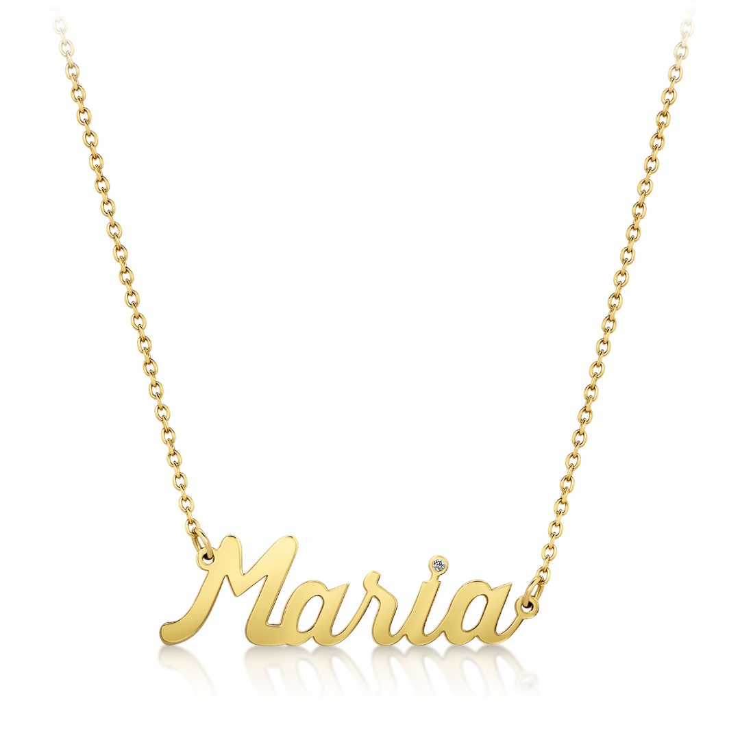 lanț din aur cu pandantiv nume personalizat sau inițială  1