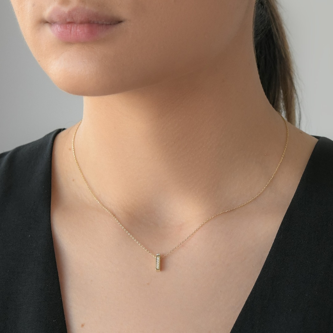 lanț din aur galben de 14K și pandantiv  2