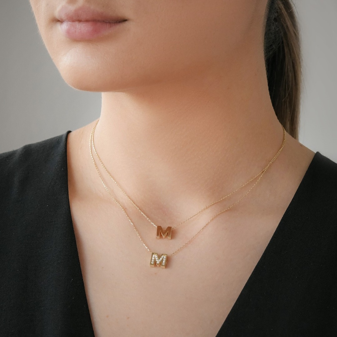 lanț din aur galben de 14K și pandantiv  2