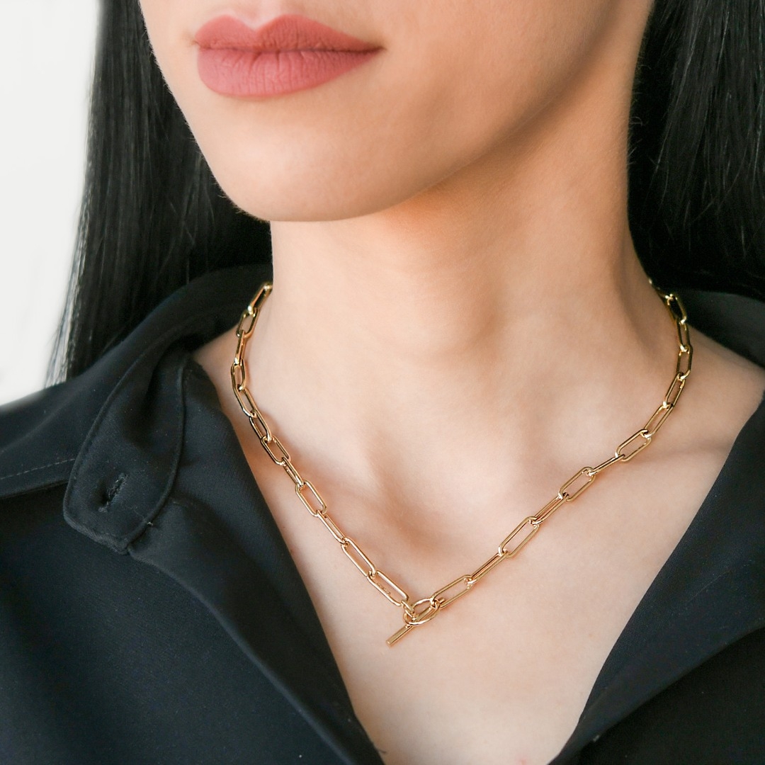 Lanț din aur galben cu închidere în față