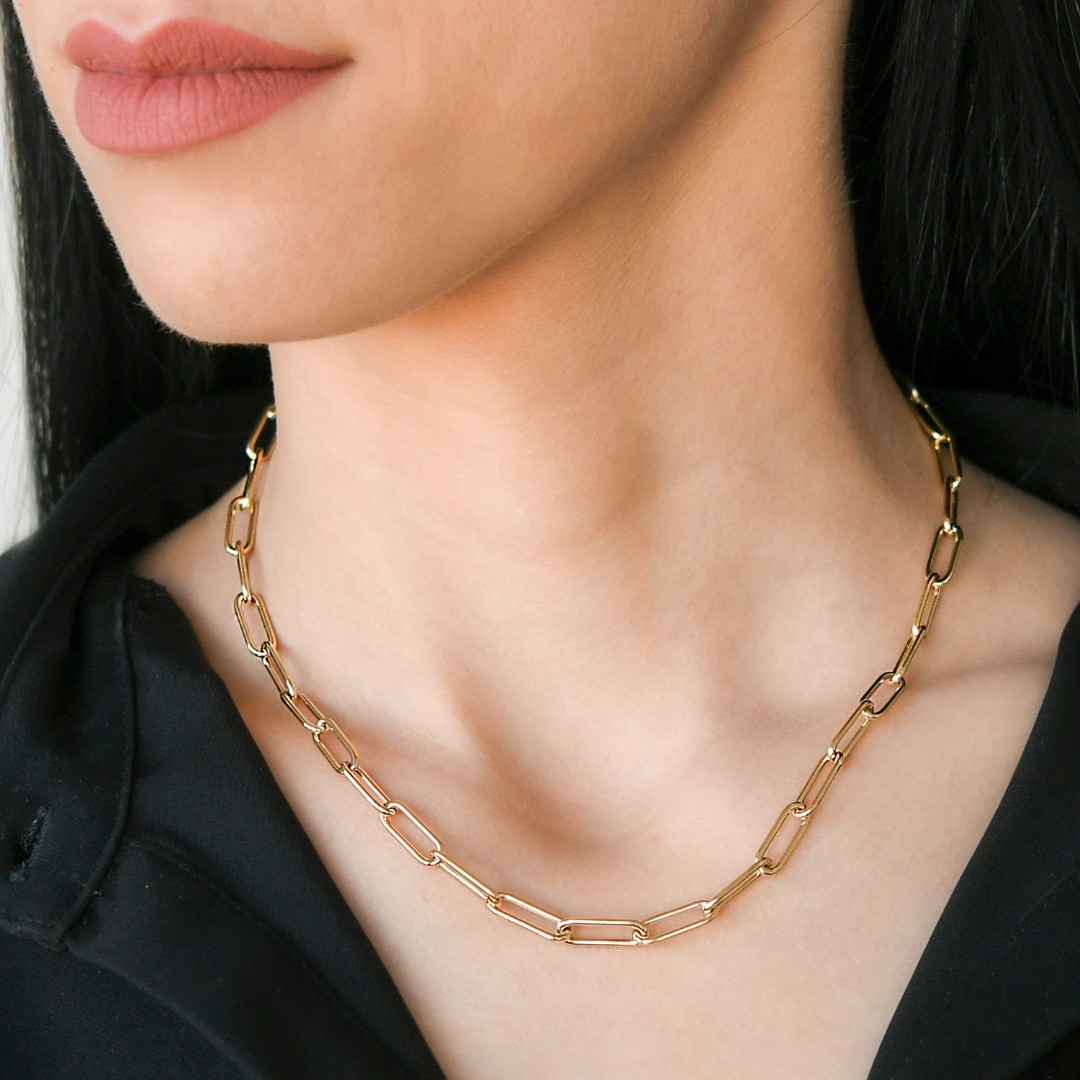 lanț din aur galben cu închidere în față  3