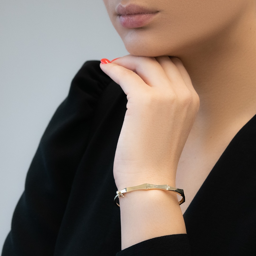 brățară fixă din aur galben de 14K  2