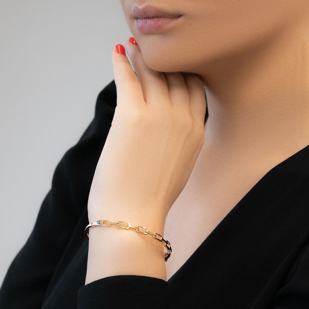 brățară fixă din aur galben de 14K  2