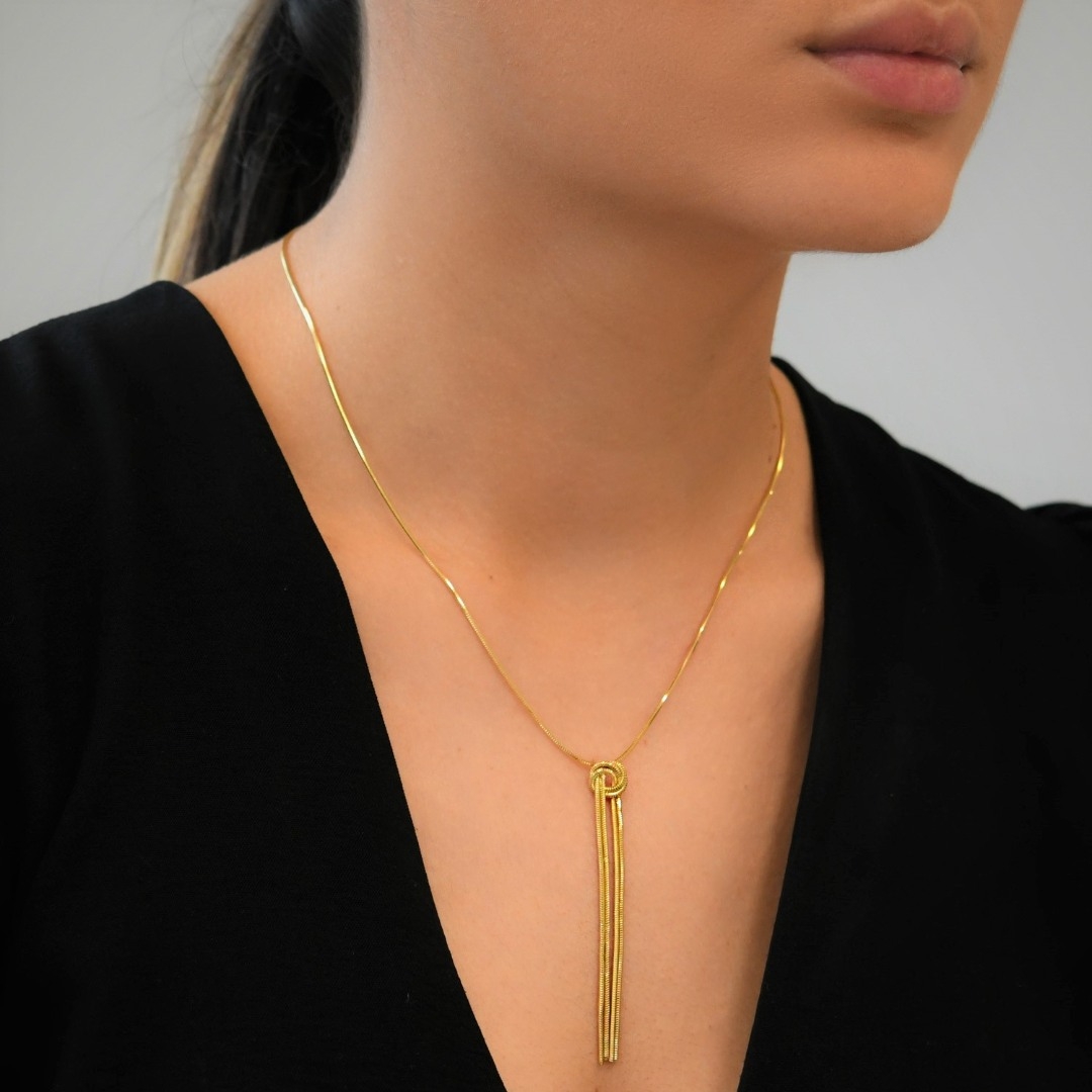 lanț din aur galben de 14K cu pandantiv  2