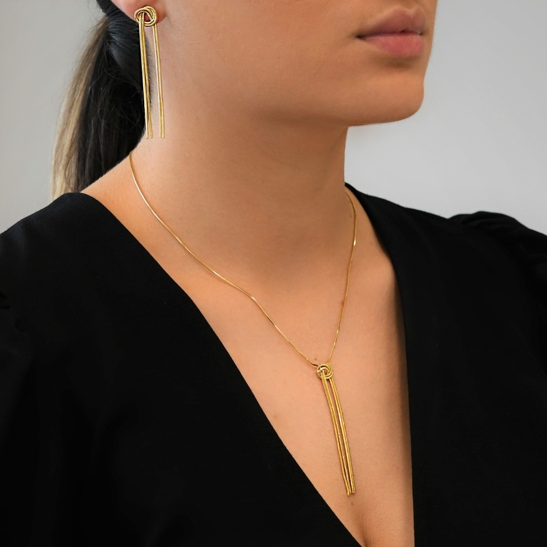 lanț din aur galben de 14K cu pandantiv  3