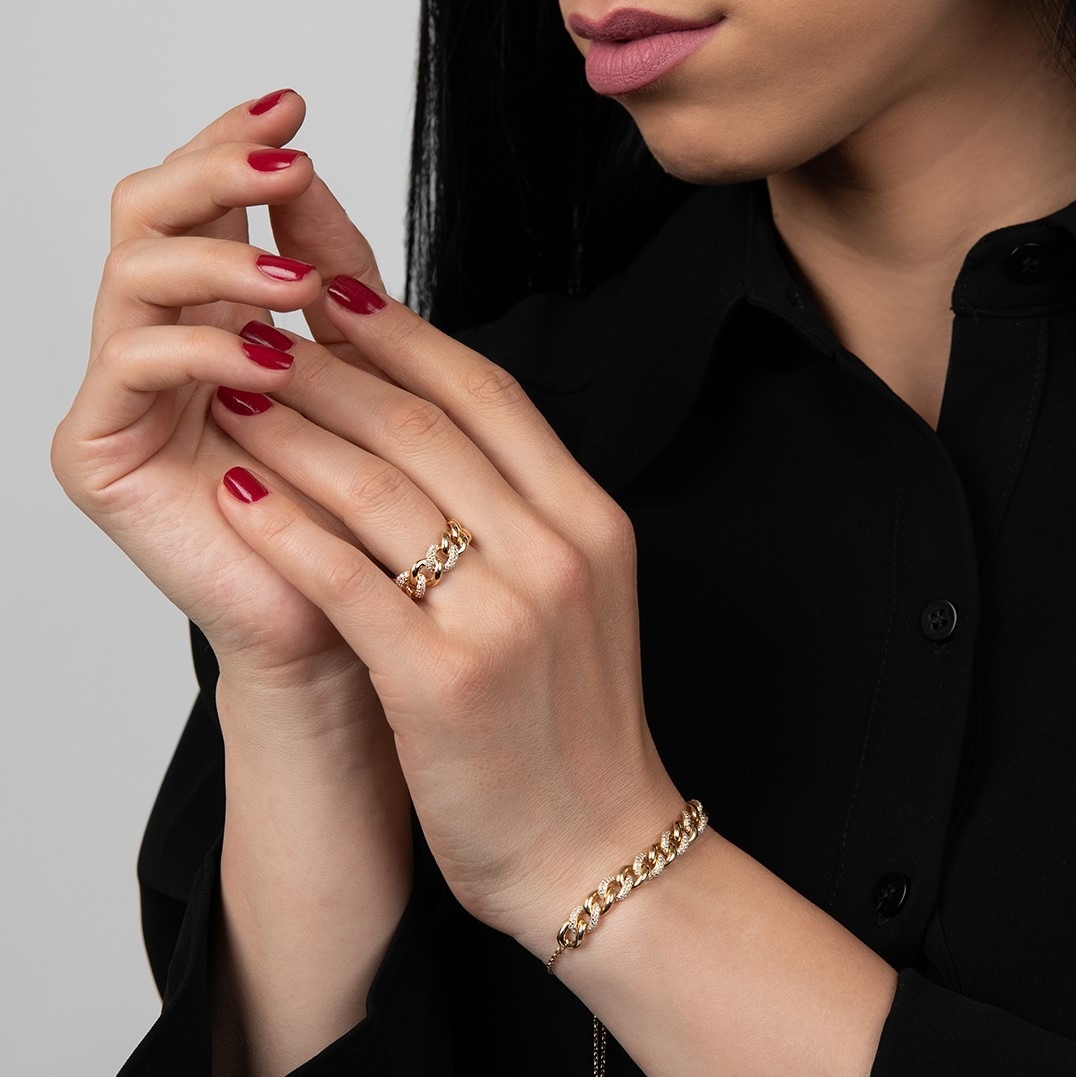 brățară din aur galben de 18K cu Diamante de 0.48ct.  2