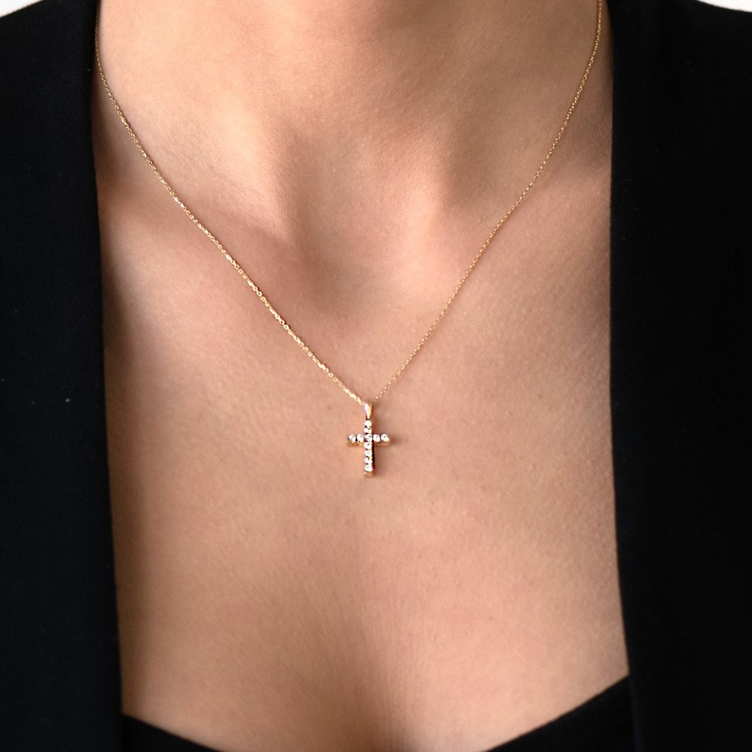 colier din aur galben de 18K cu Diamante  2