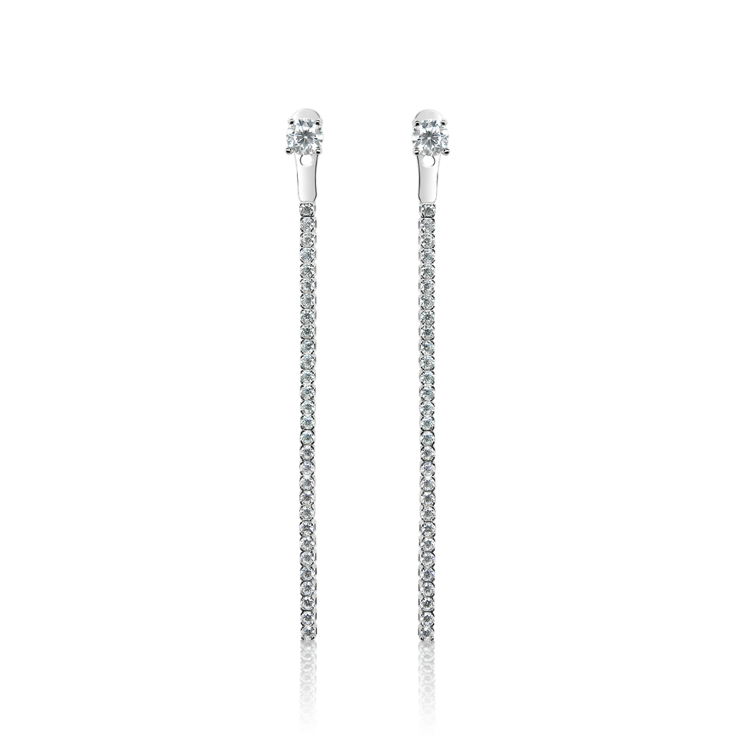 Cercei din aur alb de 14K