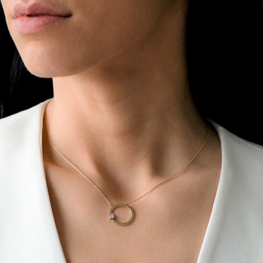 lanț din aur galben de 14K cu pandantiv  2