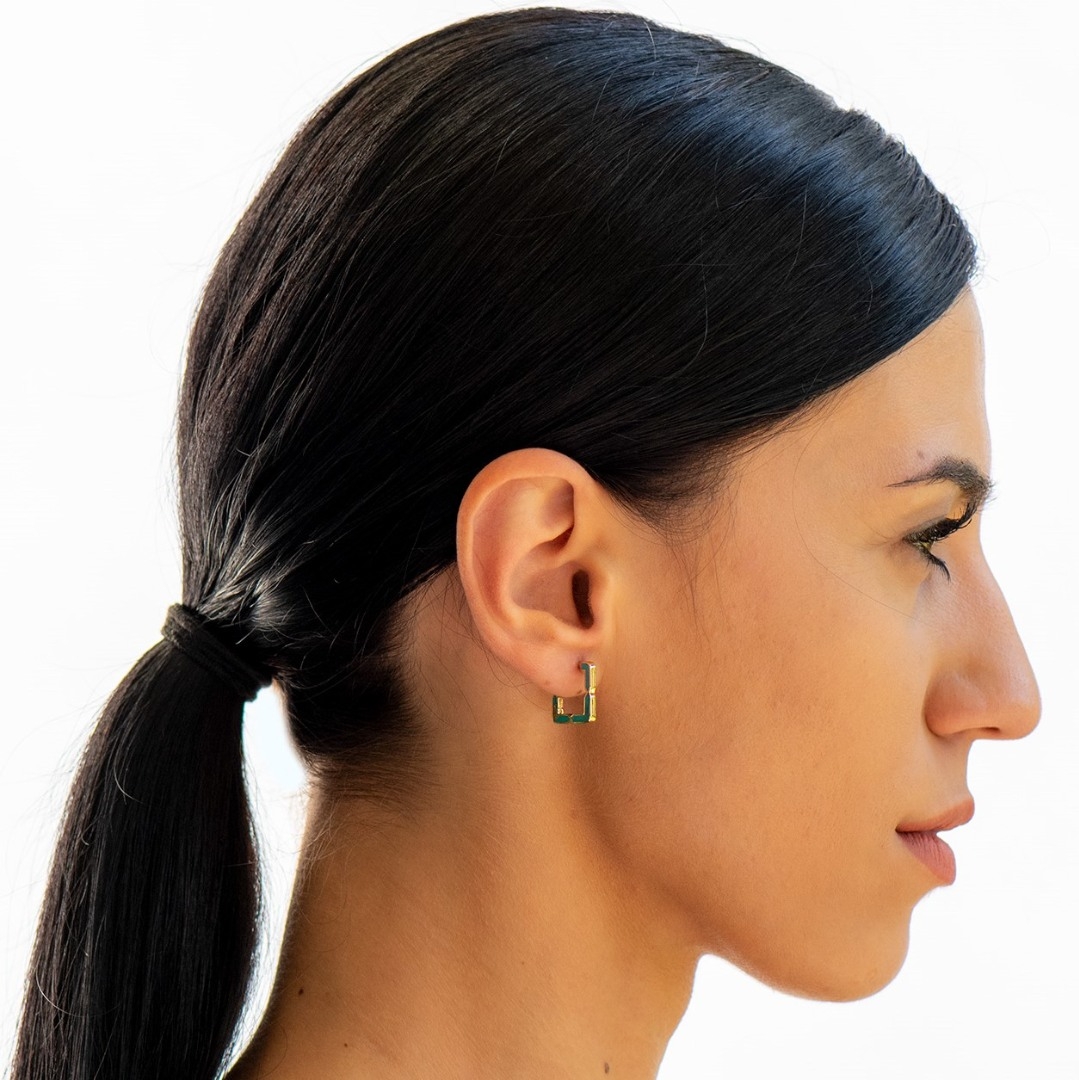 cercei din aur galben de 14K cu Email colorat  2