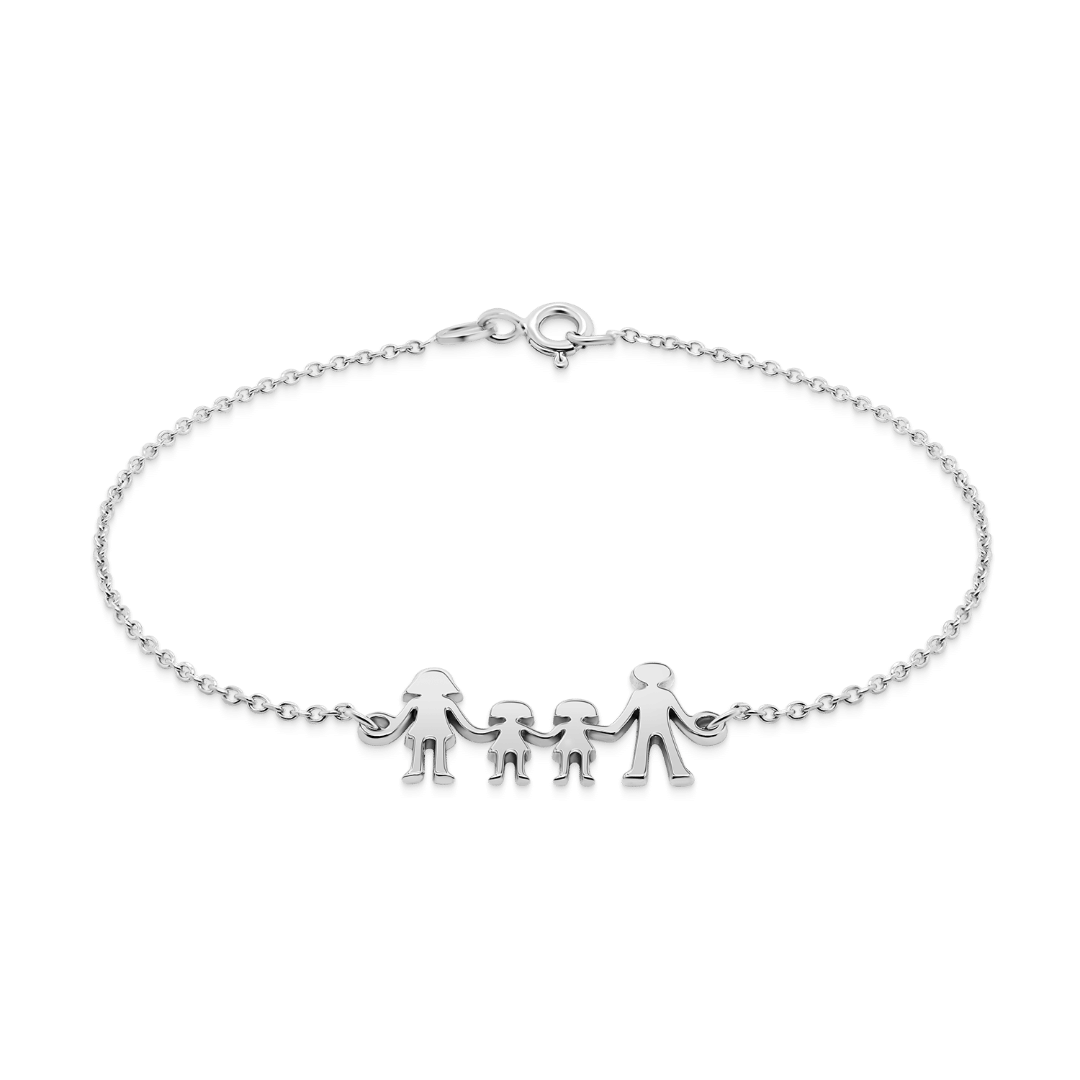 Brățară Family din aur alb de 14K