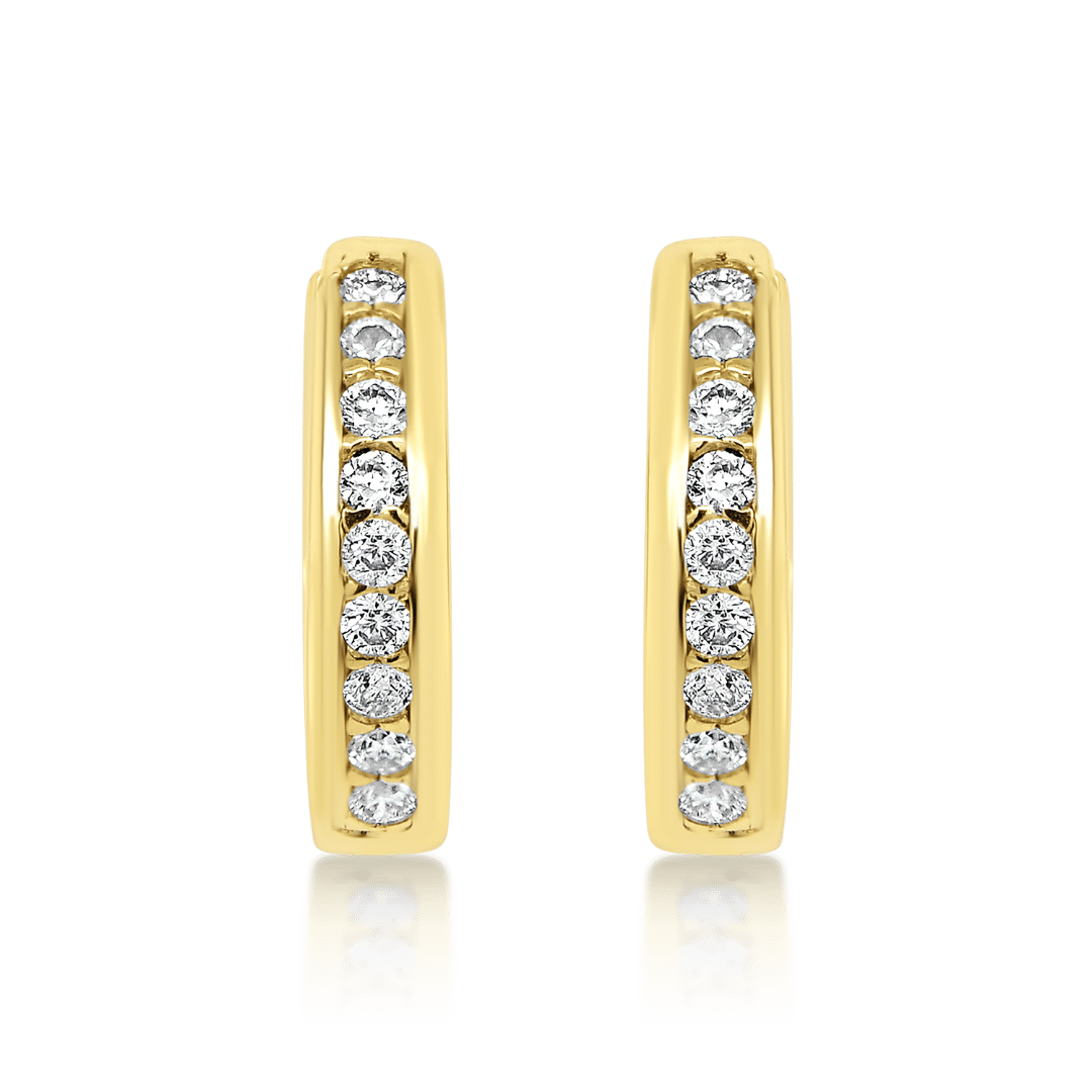 Cercei din aur galben de 14K cu Diamante naturale