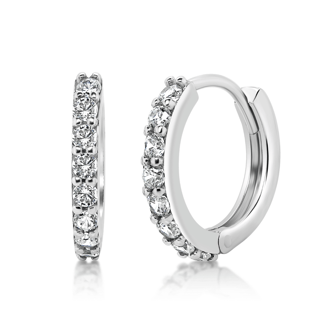 Cercei pentru copii din aur alb de 14K