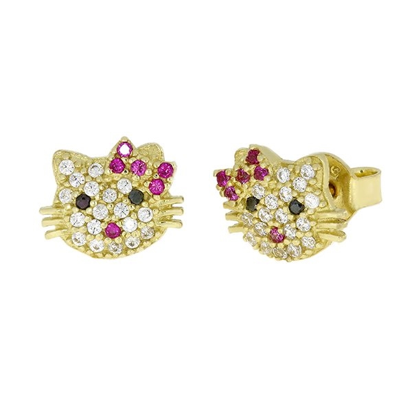 Cercei aur Hello Kitty