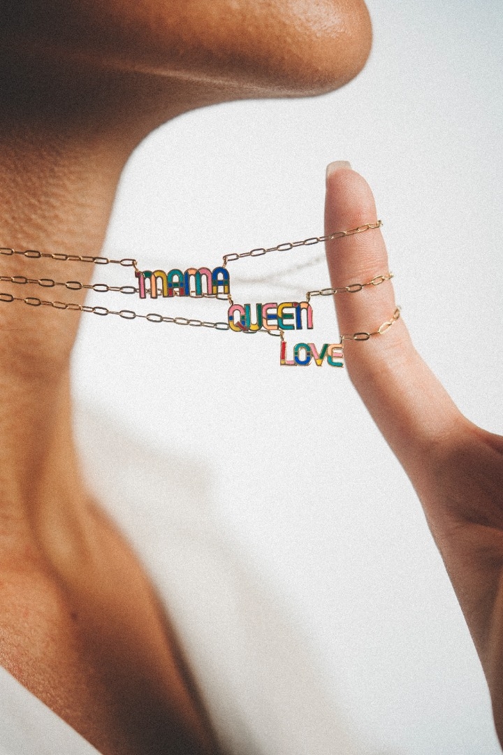 lanț din aur galben de 14K și pandantiv cu Email colorat  4