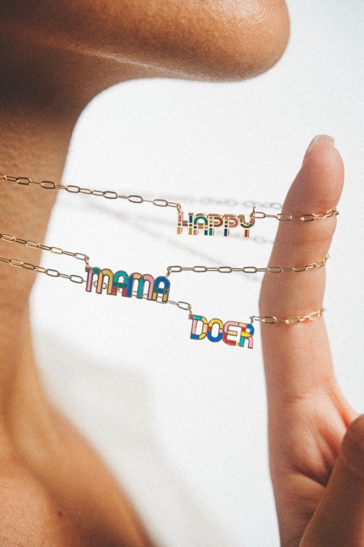 lanț din aur galben de 14K și pandantiv cu Email colorat  6