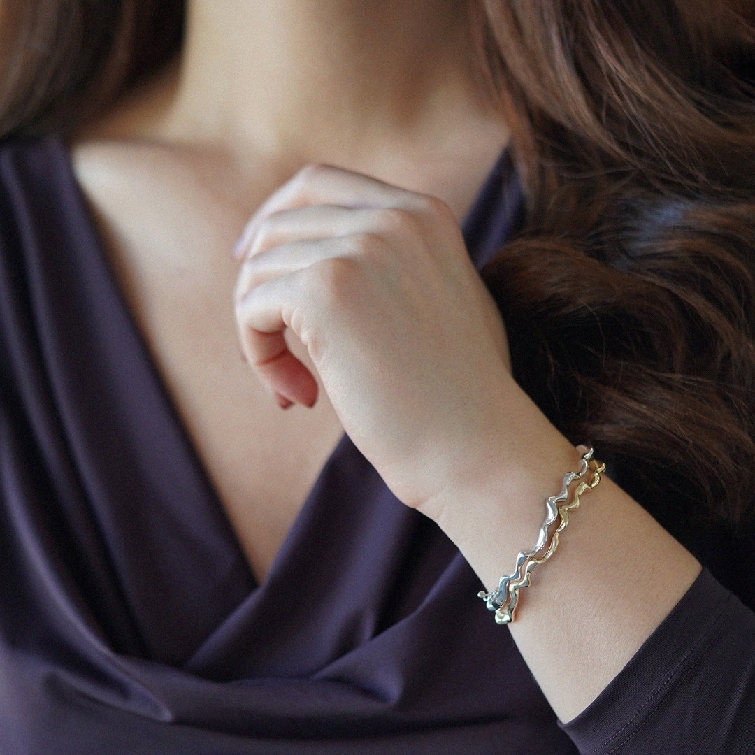 brățară fixă din aur galben de 14K  2