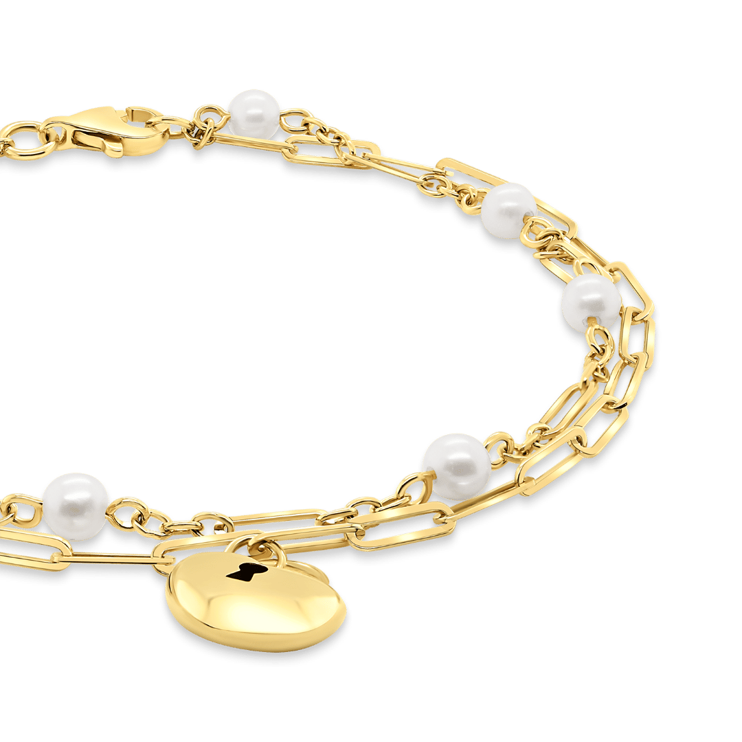 brățară din aur galben de 14K cu Perle de cultură  2