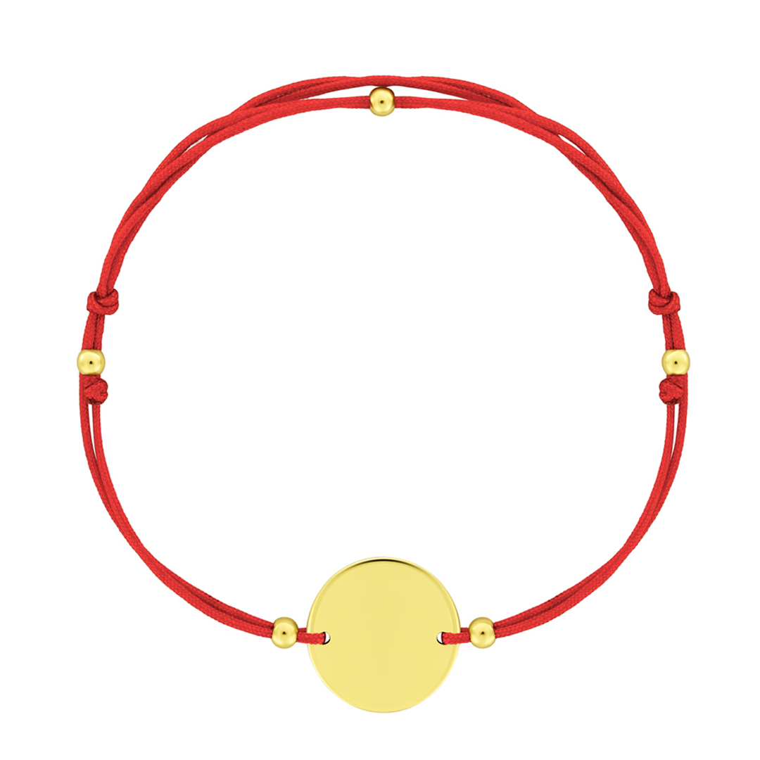 brățară din aur galben de 14K cu șnur textil  