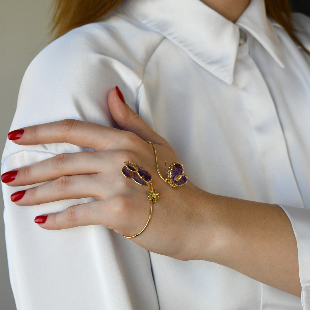 brățară din aur galben de 14K cu Email colorat  2