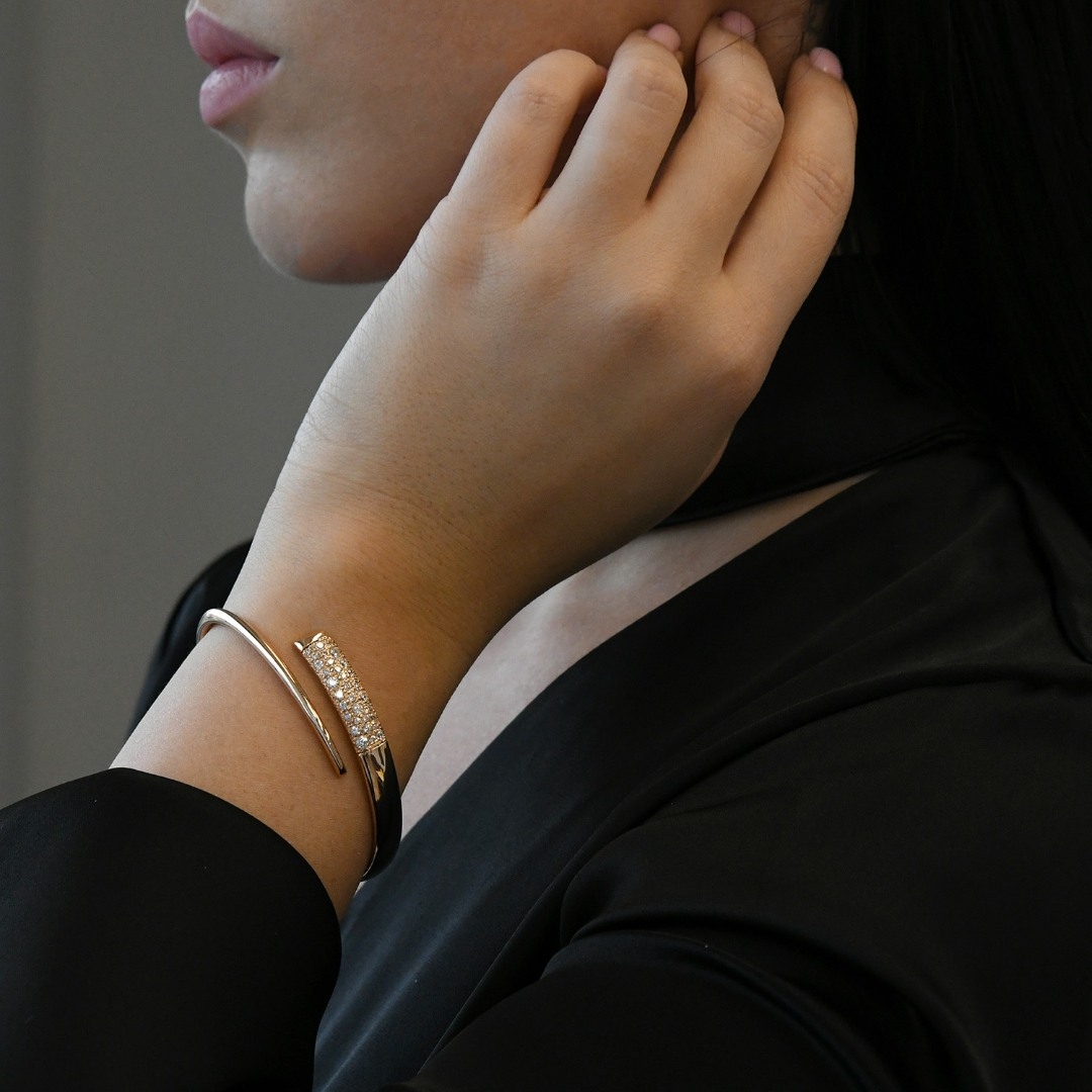 brățară fixă din aur roz de 14K  2