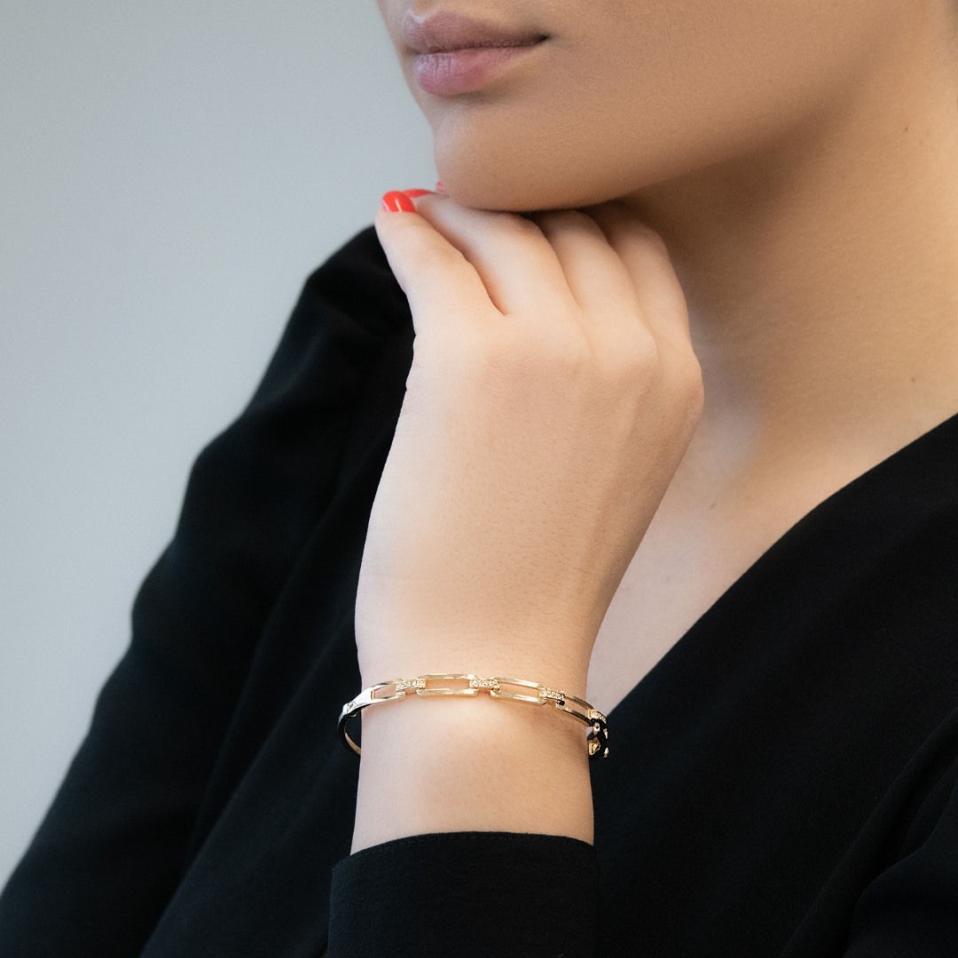 brățară fixă din aur galben de 14K  2